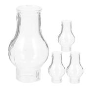 HOLIDYOYO Pantalla de Lámpara de Aceite Vintage de Vidrio Transparente Pequeña Chimenea Antirreflejo 4 Piezas para Lámparas de Queroseno Cubierta Resistente al Viento Adecuado para