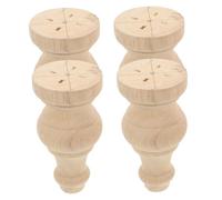 HOLIDYOYO Patas de Muebles de Madera Maciza Torneadas 6x12 Cm Elevadores para Sofá y Gabinete Pies Vintage Repuesto para Muebles Rústicos 4 Piezas para Hogar y Oficina