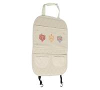 HOLIDYOYO Protector de Respaldo Antipatadas para Asiento Trasero de Coche Material Resistente Diseño con Oso Pequeño Fácil Limpieza Organizador con Bolsillos Accesorio para Viajes