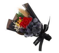 HOLIDYOYO Ramo de Flores Preservadas en Caja Terminada Color Rojo Chino Ramo de Flor para San Valentín Adorno Floral Inmortal de Tacto Realista Adecuado para Decoración y Obsequio