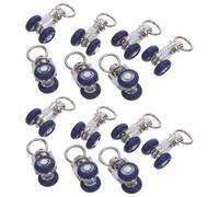 HOLIDYOYO Rodillos para Riel de Cortina de Acero Inoxidable, 20 Unidades Rueda Doble de 15 Mm, Deslizadores Silenciosos y Resistentes para Cortinas Enrollables, Uso en Ventanas Grandes