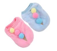 HOLIDYOYO Ropa para Perros Pequeña 2 Piezas Estampado de Helado Forro Polar Cálido Talla XXS Conjunto para Mascotas Perros Conejos y Gatos Adecuado para Otoño E Invierno