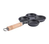 HOLIDYOYO Sartén Antiadherente para Huevos Fritos de 4 Agujeros, Hierro Fundido Aluminio, Compatible Estufa Inducción y Gas, Cocina Casera, Utensilio para Freír Huevos y Panqueques