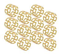 HOLIDYOYO Servilleteros Metálicos Dorados para Fiesta Diseño Hueco, 12 Piezas de Hierro Dorado Acabado Fino y Brillo para Decoración de Mesa Elegante