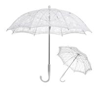 HOLIDYOYO Sombrilla Pequeña de Encaje Blanco para Boda Vintage Paraguas Artesanal para Fotografía y Decoración de Vestuario Accesorio Multifuncional para Eventos y Sesiones Fotográficas