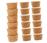 HOLIDYOYO Tapones de Corcho para Botellas de Vino 20 Piezas 33x28x20 Mm Reutilizables Sellado Hermético Cono para Uso en Bar y Decoración DIY