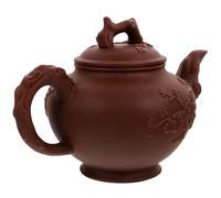 HOLIDYOYO Tetera de Barro Púrpura Artesanal Resistente al Calor para Té Kung Fu Gran Capacidad Tetera Decorativa para Hogar y Reuniones Familiares Color Marrón Oscuro