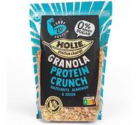 Holie Foods Muesli "Protein Crunch" 350 g | Crujiente de proteínas Granola avellanas, almendras y semillas cereales crujientes | Copos de maíz sin azúcar crujiente Muesli | Crunch Muesli con alta