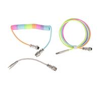 Holigie Cable de Bobina de Teclado de Juego, Color de gradiente RGB Luminoso Cable de Resorte Enrollado Mecánico Customic Mechanical Personalizado (Tipo 3)