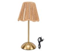 Holigie Lamp, Rechargeable Rattan LED Bedside Table Lamp for Bedroom, Nightstand, Desk, Restaurant