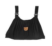 Holigie Stroller Organizer Bag Patrón de oso Nylon Reutilizable Organizador de bolsa de bolsa de gran capacidad Teléfono móvil (Black)