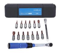 Holigie Torque Wrench Set, 2-24N.m 1/4 Inch Drive Click-Type Wrench with 72-Tooth Ratchet for Professional Equipment, Bike, Motorcycle and Electrical Maintenance with 13 Bits