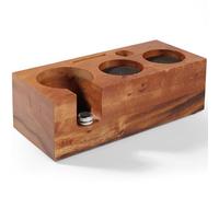 HOLIHOKY Estación de tamping de madera para cafeteras Delonghi Sage, 51 mm y 54 mm, para tamping de nogal barista, accesorios con cojín de silicona, altura ajustable