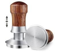 HOLIHOKY Tamper 54 mm, 30 lbs regulador de presión con base de acero inoxidable, prensador de café con muelle para portafiltros Sage, madera