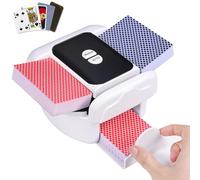 Holiky Barajador de cartas automático de 2 mazos, Baraja cartas recargables con un solo toque en modo automático y manual, Barajadores eléctricos de cartas de póquer para UNO, Poker, Bicycle Cards