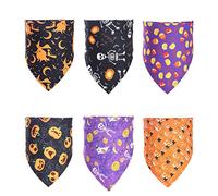 holilest Collar para Mascotas, 6 Piezas Elementos de Halloween Pañuelo para Perros Reversible Triángulo Baberos Bufanda Atuendo Cachorro