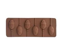 holilest Molde para Tartas, Huevos de Pascua de 6 cavidades Molde de Silicona para piruletas de Chocolate Molde para Tartas de Galletas y Dulces