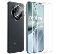 Holilo 2+2 Piezas para Realme 14 Pro Plus TPU Flexible Protector de Pantalla + Protector cámara Cristal Templado,9H Dureza HD Vidrio Templado Anti-Arañazos Sin Burbujas Glass