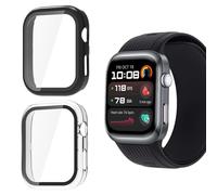 Holilo 2 Piezas Funda para Huawei Watch D2, 【Anti-rasguños】 Carcasa Protectora con Protector de Pantalla Marco Protector de PC + Cubierta Protectora de Pantalla - Negro + Transparent