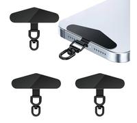 Holilo 3PCS universales para cadena de teléfono móvil,Almohadillas Universales de Acero Inoxidable,parche de correa para protección-negro