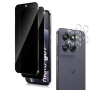 Holilo para Motorola Moto G67/G77 5G Protector de Pantalla Privacidad +Protector cámara Cristal Templado- 2+2 Piezas, Anti Espía Privacy Vidrio Película HD Vidrio Templado Anti-Arañazos