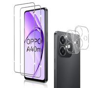 Holilo Para OPPO A40 4G/OPPO A40M 4G/A60 5G [2+2 Piezas] Protector de Pantalla Cristal Templado + Protector cámara, 9H Dureza HD Vidrio Templado Anti-Arañazos Sin Burbujas Glass Screen Protector