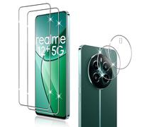 Holilo Para Realme 12+ 5G/Realme 12 Plus 5G/Realme 12 4G [2+2 Piezas] Protector de Pantalla Cristal Templado + Protector cámara, 9H Dureza Vidrio Templado Anti-Arañazos Sin Burbujas Screen Protector