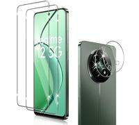 Holilo Para Realme 12 5G/Realme 12x 5G [2+2 Piezas] Protector de Pantalla Cristal Templado + Protector cámara, 9H Dureza HD Vidrio Templado Anti-Arañazos Sin Burbujas Glass Screen Protector