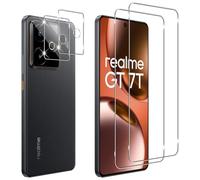 Holilo para Realme GT 7T/GT7 Protector de Pantalla Cristal Templado + Protector cámara, 2+2 Piezas 9H Dureza Vidrio Templado Anti-Arañazos Sin Burbujas Glass Protector