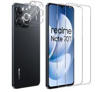 Holilo para Realme Note 70T Protector de Pantalla Cristal Templado + Protector cámara, 2+2 Piezas 9H Dureza Vidrio Templado Anti-Arañazos Sin Burbujas Glass Protector
