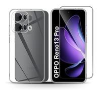 Holilo Silicona Funda + 1 Piezas Protector de Pantalla para OPPO Reno 13 Pro 5G, 9H Dureza HD Cristal Templado Slim Carcasa Suave Gel Rasguño y Resistente Teléfono Móvil Cover