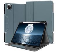 HOLIMET Funda para iPad Pro 12.9 2022 6.ª Generación, Piel de PU Case Protectora 2021/2020/2018 5.ª/4.ª/3.ª Gen con Soporte para Lápiz Apple, Función de Auto-Sueño/Estela, Azul
