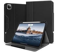 HOLIMET Funda para iPad Pro 12.9 2022 6.ª Generación, Piel de PU Case Protectora 2021/2020/2018 5.ª/4.ª/3.ª Gen con Soporte para Lápiz Apple, Función de Auto-Sueño/Estela, Negro