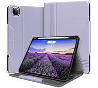 HOLIMET Funda para iPad Pro 12.9 2022 6.ª Generación, Piel de PU Case Protectora 2021/2020/2018 5.ª/4.ª/3.ª Gen con Soporte para Lápiz Apple, Función de Auto-Sueño/Estela, Púrpura