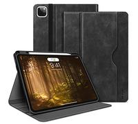 HOLIMET Funda para iPad Pro 12.9 2022 6.ª Generación, Piel de PU Case Protectora 5/4/3.ª Gen 2021/2020/2018 con Soporte para Lápiz Apple, Función de Auto-Sueño/Estela, Negro