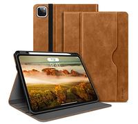 HOLIMET Funda para iPad Pro 12.9 2022 6.ª Generación, Piel de PU Case Protectora 5/4/3.ª Gen 2021/2020/2018 con Soporte para Lápiz Apple, Función de Auto-Sueño/Estela, Marrón