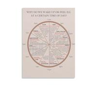 Holistic Health Traditional Chinese Medicine Circadian Rhythm Chart Canvas Wall Art for Living Room Decor(Unframed,12x18inch(30x45cm))