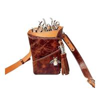 Holla de Cuero de Tijera con la Bolsa de Herramientas de peluquería para el cinturón Barbero para el Estilista marrón