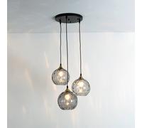Holländer Lámpara colgante Milano 3 pantallas de vidrio humo