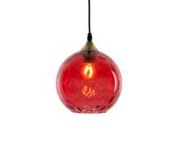 Holländer Lámpara colgante Roma 1 luz pantalla cristal rojo True