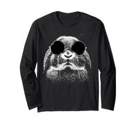 Holland Lop Rabbit con Gafas De Sol Estilo Grunge Hipster Manga Larga