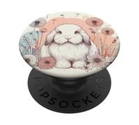 Holland Lop Rabbit Mom Dad, flor de diente de león, bonita acuarela PopSockets PopGrip Intercambiable