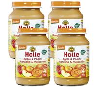 Holle Bio-Organic Potito Manzana y Melocotón +4m 4x190 gr