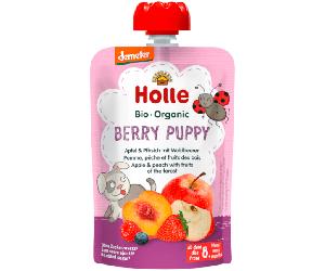 Holle Bio Smoothie BERRY PUPPY Manzana, Melocotón y Frutas del Bosque +8m 100 gr