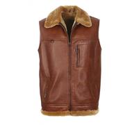 Hollert Chaleco De Piel Para Hombre FirminiUs Con Cuello Marrón Castaño