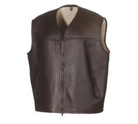 Hollert Hombre Chaleco de Piel Cordero Firminius Sin Cuello Expreso Genuino Caza