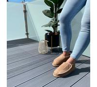 Hollert Hombre y Mujer Piel de Cordero Zapatillas Christel Beige Piel Auténtica