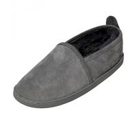 Hollert Hombre y Mujer Piel de Cordero Zapatillas Hubert Gris Cuero Auténtico