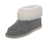 Hollert Hombres y Mujeres Piel de Cordero Zapatillas Zugspitze Gris Auténtico