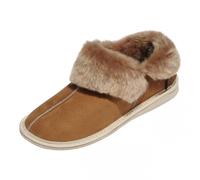 Hollert Hombres Zapatillas De Casa KANADA COGNAC De Piel De Merino